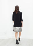 Border Dress in Black/Silver